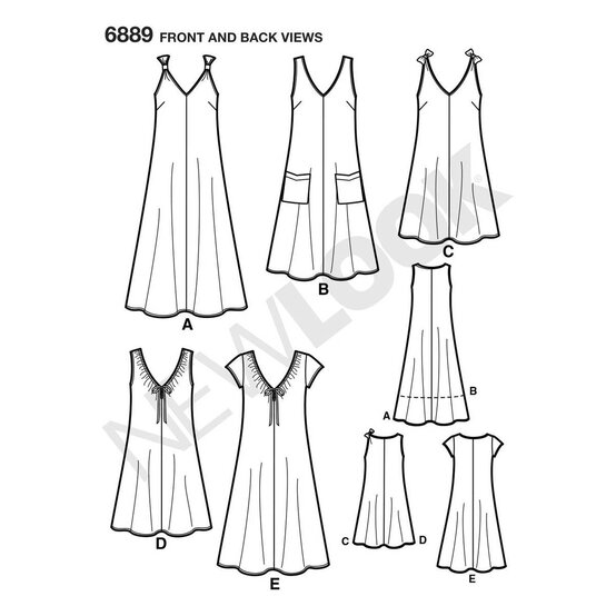 New Look Women's Dress Sewing Pattern 6889 image number 2