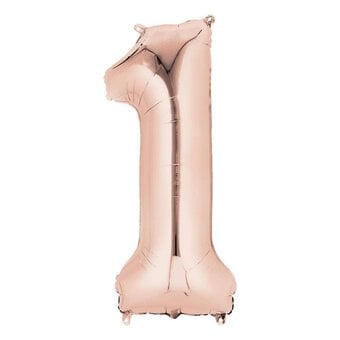 Extra Large Rose Gold Foil Number 1 Balloon