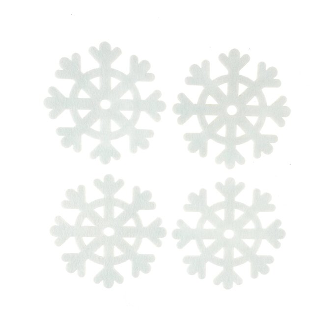 Felt Snowflakes 10cm 4 Pack image number 1