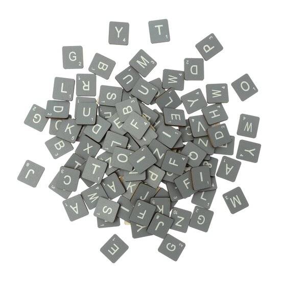White on Grey Letter Tiles 114 Pack image number 1
