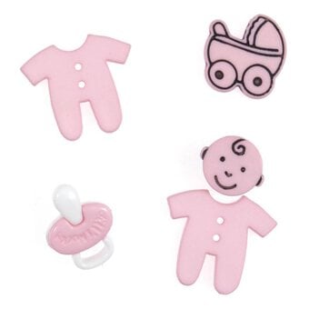 Trimits Baby Pink Craft Buttons 5 Pieces
