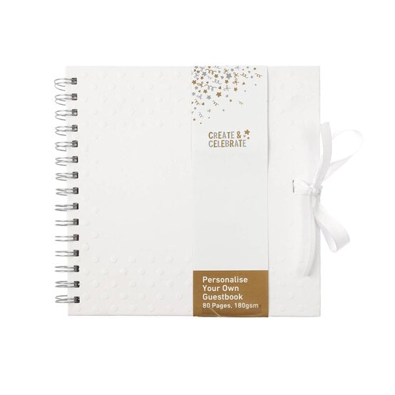 Create & Celebrate White Embossed Spot Guestbook image number 5