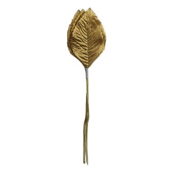 Gold Wired Rose Leaves 12 Pack