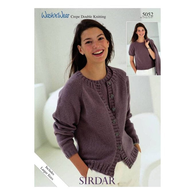 Sirdar Wash 'n' Wear Double Crepe DK Cardigan and Top Digital Pattern 5052 image number 1