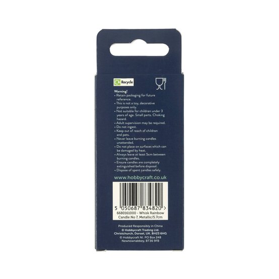 Whisk Metallic Rainbow Number 7 Candle image number 6