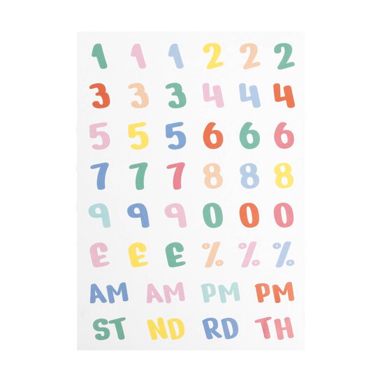 Bright Number Sticker Sheet image number 1