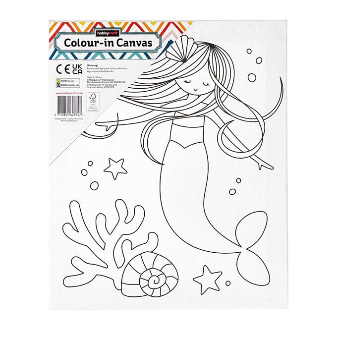 Mermaid Colour-in Canvas image number 1