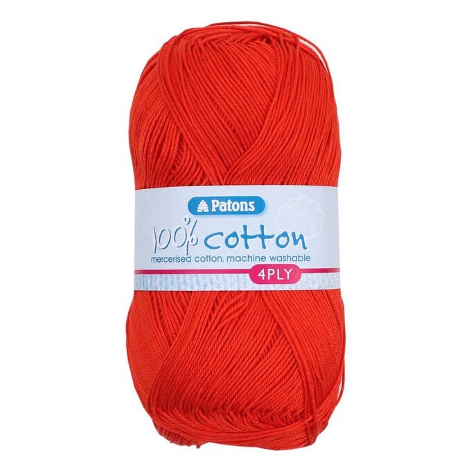 Patons Tomato 100% Cotton 4 Ply 100g image number 1