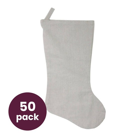 Linen Christmas Stocking 50 Pack Bundle image number 1