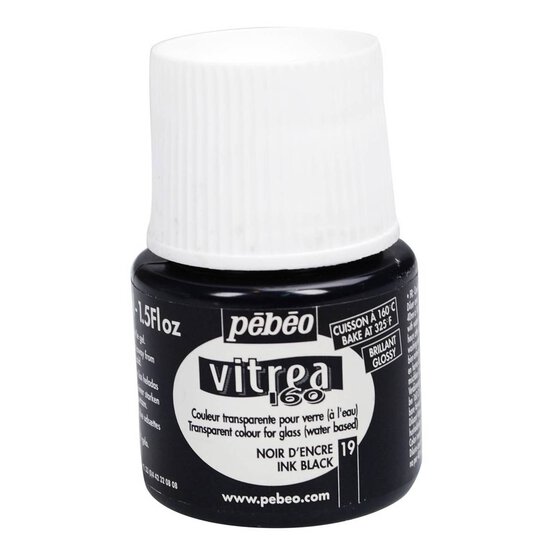 Pebeo Black Ink Vitrea 160 Paint 45ml image number 1