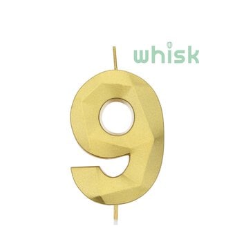 Whisk Gold Faceted Number 9 Candle