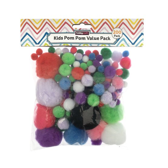 Assorted Pom Poms 200 Pack image number 4