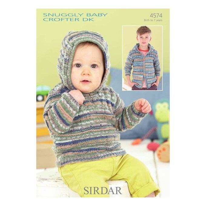 Sirdar Snuggly Baby Crofter DK Hooded Sweater and Jacket Digital Pattern 4574 image number 1