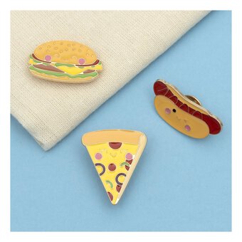 Pizza and Burger Pins 3 Pack