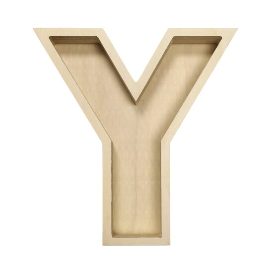 Wooden Fillable Letter Y 22cm