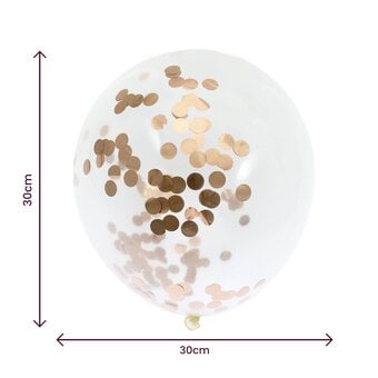 Rose Gold Confetti Balloons 6 Pack image number 2