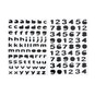 Black Puffy Lowercase Alphabet Stickers 128 Pieces image number 1