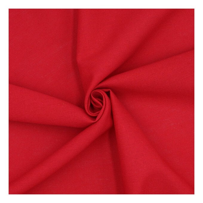 Red Linen Blend Fabric by the Metre image number 1