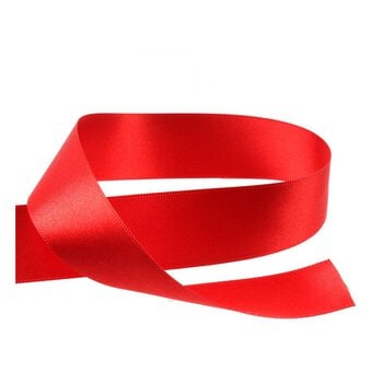 Poppy Red Double-Faced Satin Ribbon 24mm x 5m