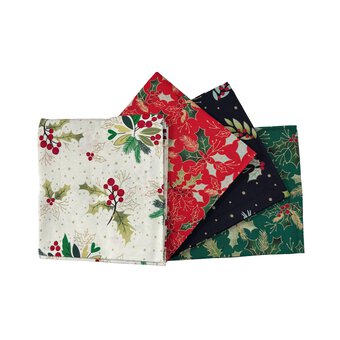 Traditional Holly Fat Quarters 4 Pack