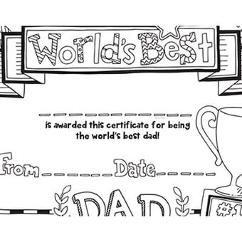 Free Father's Day Certificate Download