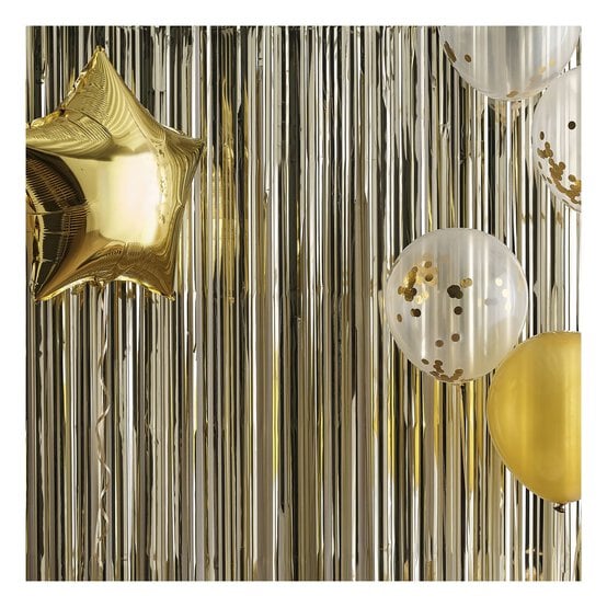 Create & Celebrate Gold Foil Fringe Curtain 1m x 2m image number 2