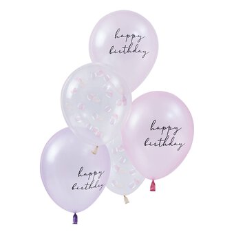Ginger Ray Pink and Shell Confetti Balloons 5 Pack