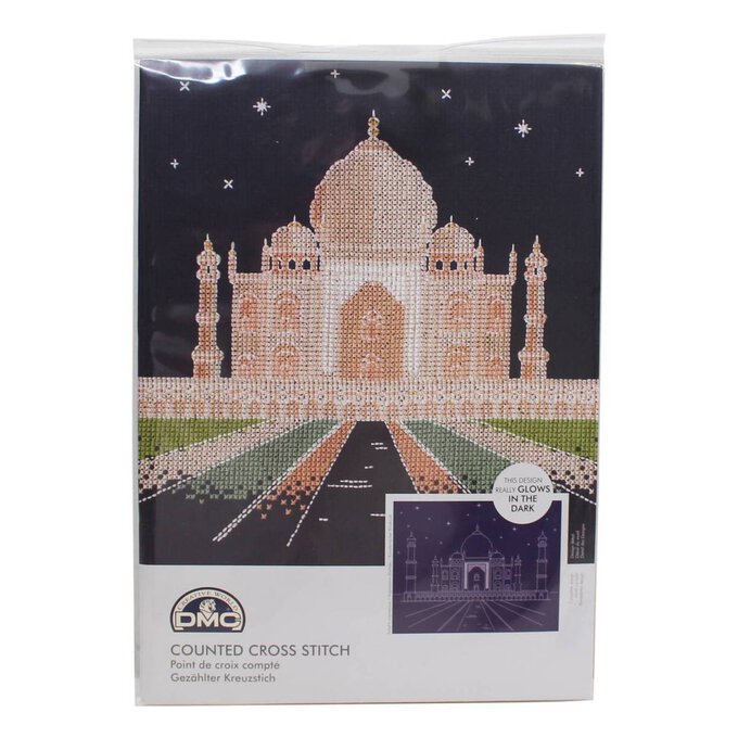 Agra By Night Glow in the Dark Cross Stitch Kit 9.5 x 7 Inches image number 1