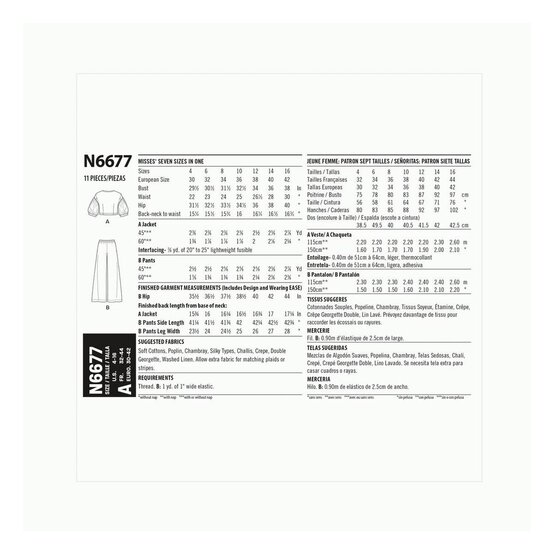 New Look Women's Jacket and Trousers Sewing Pattern N6677 image number 2