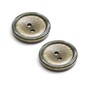 Hemline Olive Green Round Rimmed Buttons 20mm 2 Pack image number 1