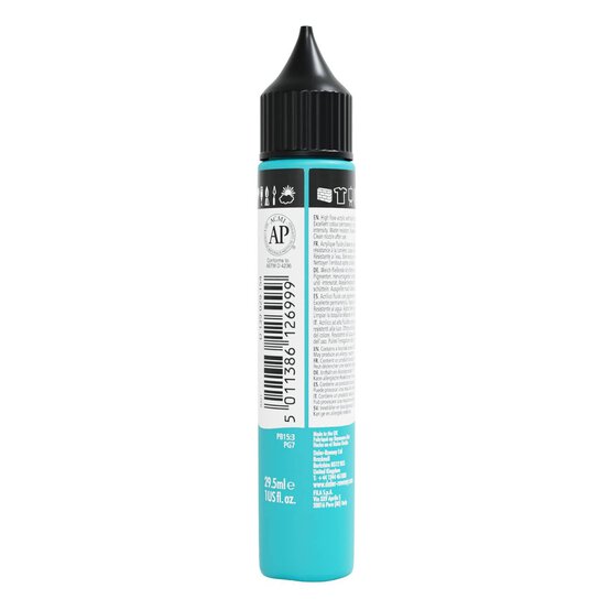 Daler-Rowney System3 Phthalo Turquoise Fluid Acrylic 29.5ml (154) image number 2