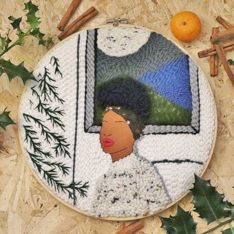 How to Make a Winter Punch Needle Portrait