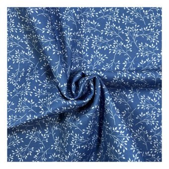 Bluebell Hollow Leaves Cotton Fabric by the Metre