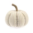 White Cotton Striped Pumpkin 12cm