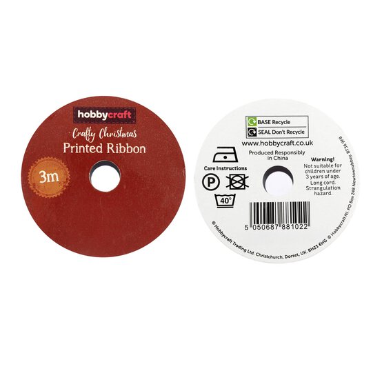 Christmas Gonk Printed Ribbon 15mm x 3m image number 6