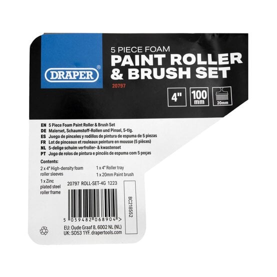 Draper Paint Roller and Brush Set 5 Pieces image number 5