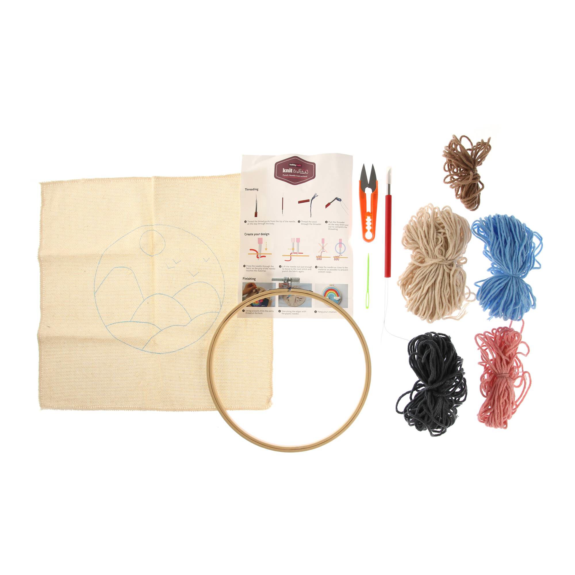 Sunrise Embroidery Punch Needle Hoop Kit 20cm | Hobbycraft