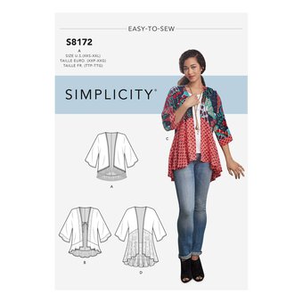 Simplicity Kimono Sewing Pattern S8172 (XXS-XXL)