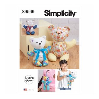 Simplicity Plush Memory Bears Sewing Pattern S9569