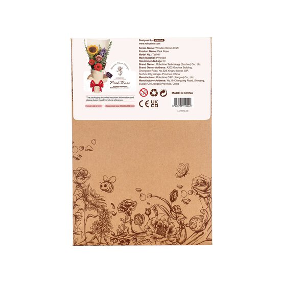 Rowood Pink Rose Wooden Flower Kit image number 5