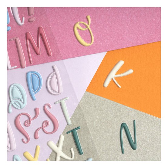 Matt Pastel Uppercase Puffy Script Alphabet Stickers image number 3