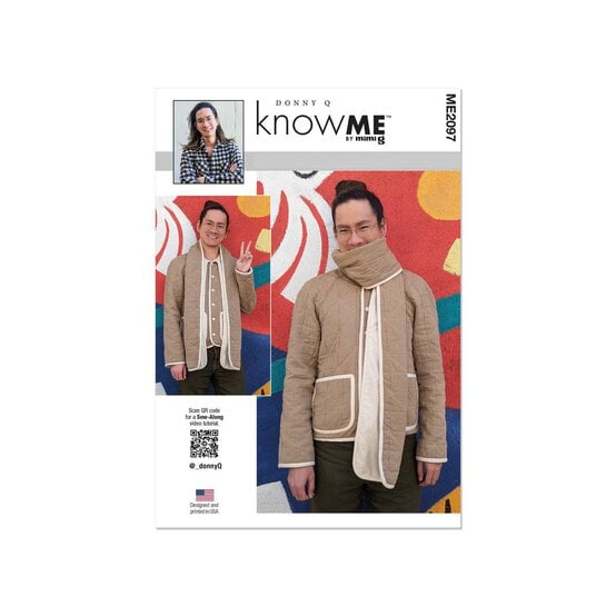Know Me Men's Jacket and Scarf  Sewing Pattern ME2097 (BB 44-52) image number 1