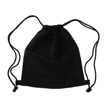 Black Cotton Drawstring Bag