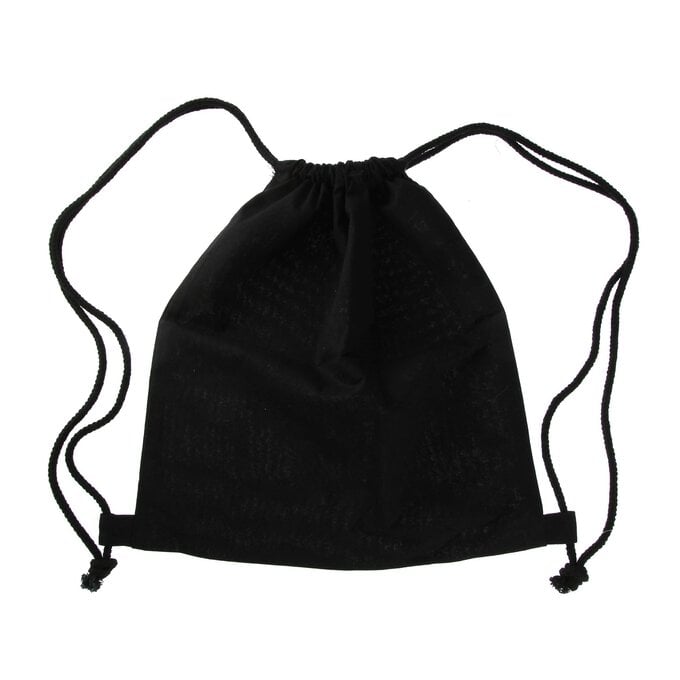 Black Cotton Drawstring Bag image number 1