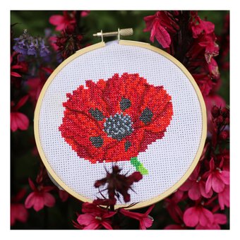 RHS Poppy Cross Stitch Kit 5 Inches