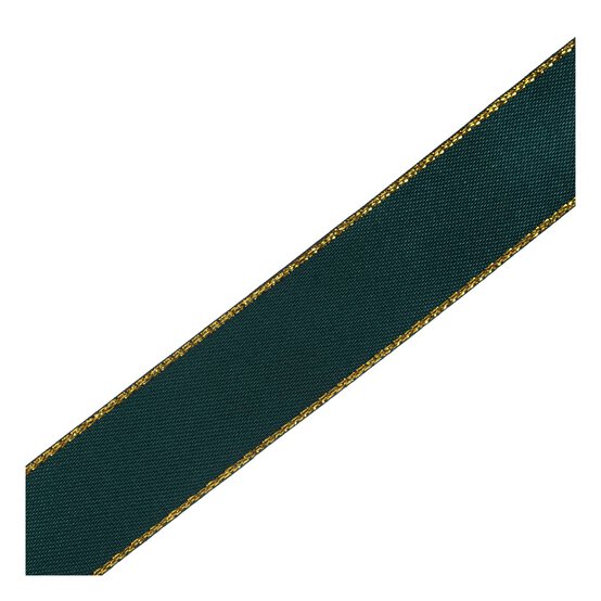 Green and Gold Satin Ribbon 18mm x 3m image number 4
