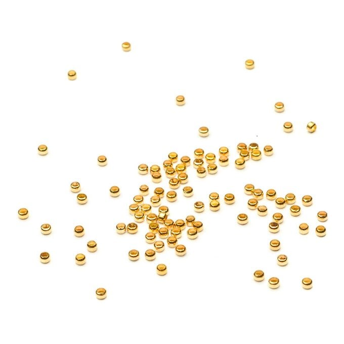 Beads Unlimited Gold Plated Crimps 2mm 70 Pack image number 1