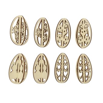 3D Wooden Eggs 8 Pack