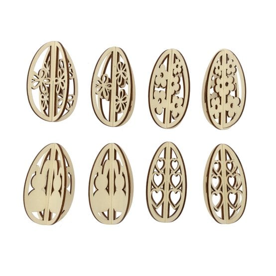 3D Wooden Eggs 8 Pack image number 2