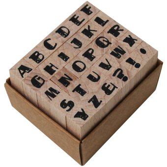 Sketch Mini Alphabet Wooden Stamp Set 30 Pieces image number 3
